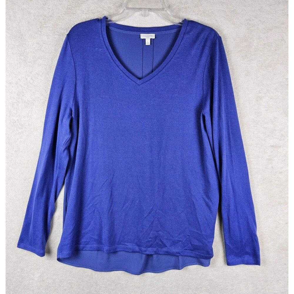 Talbots Women's Long Sleeve Multi Media V Neck Sweater Size L